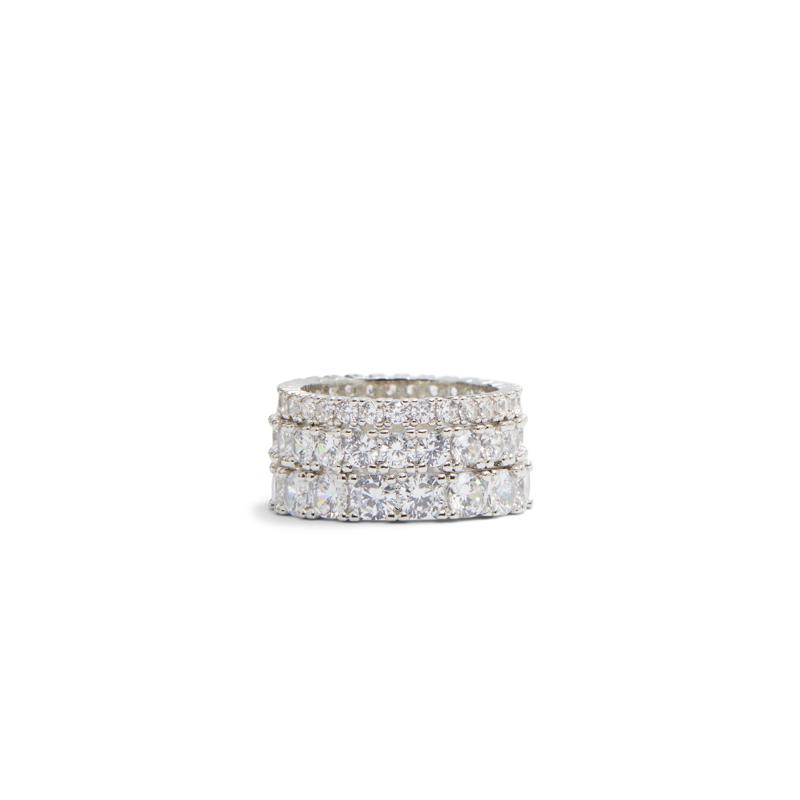 RING - SILVER/CLEAR MULTI
