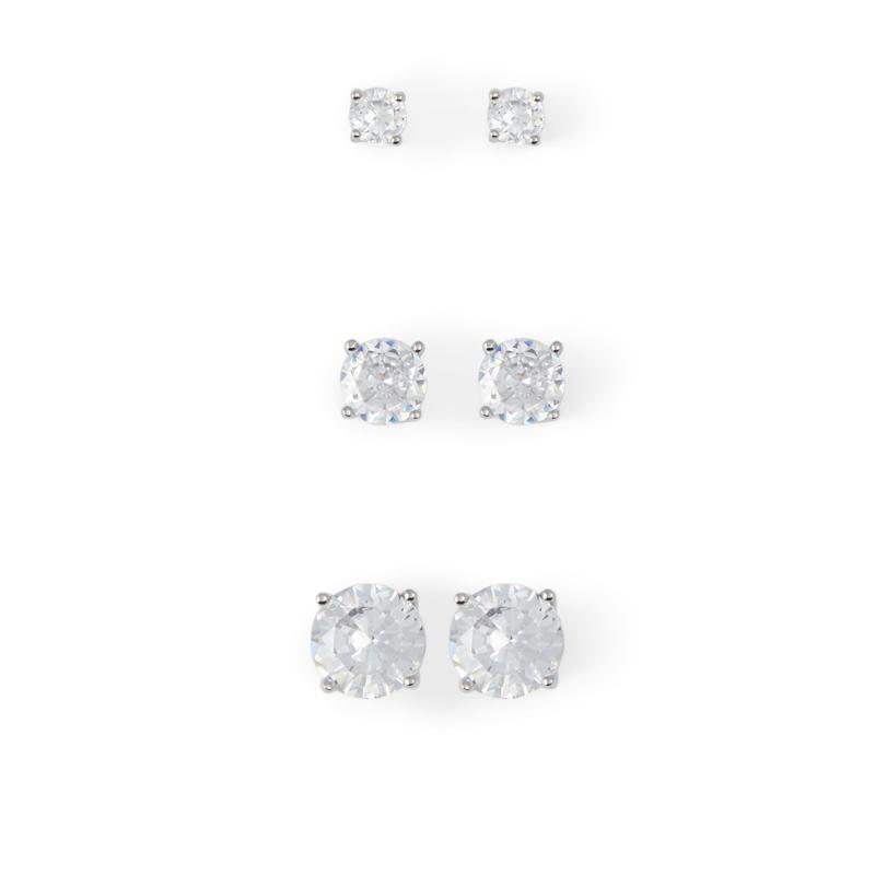 EARRINGS - SILVER/CLEAR MULTI