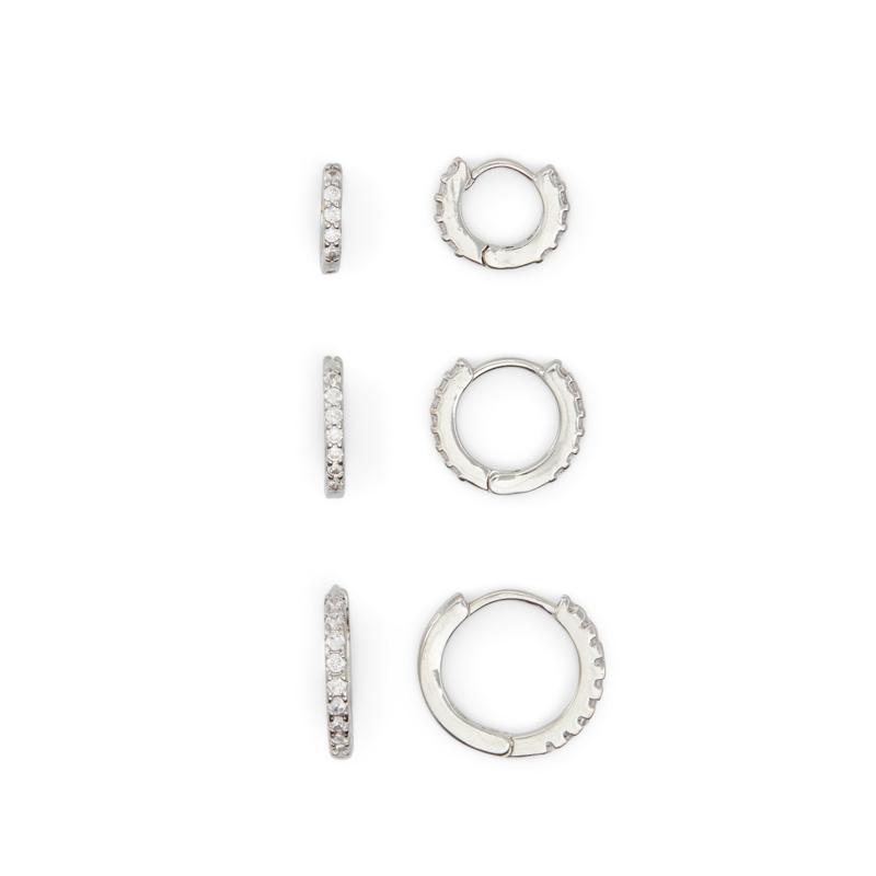 EARRINGS - SILVER/CLEAR MULTI