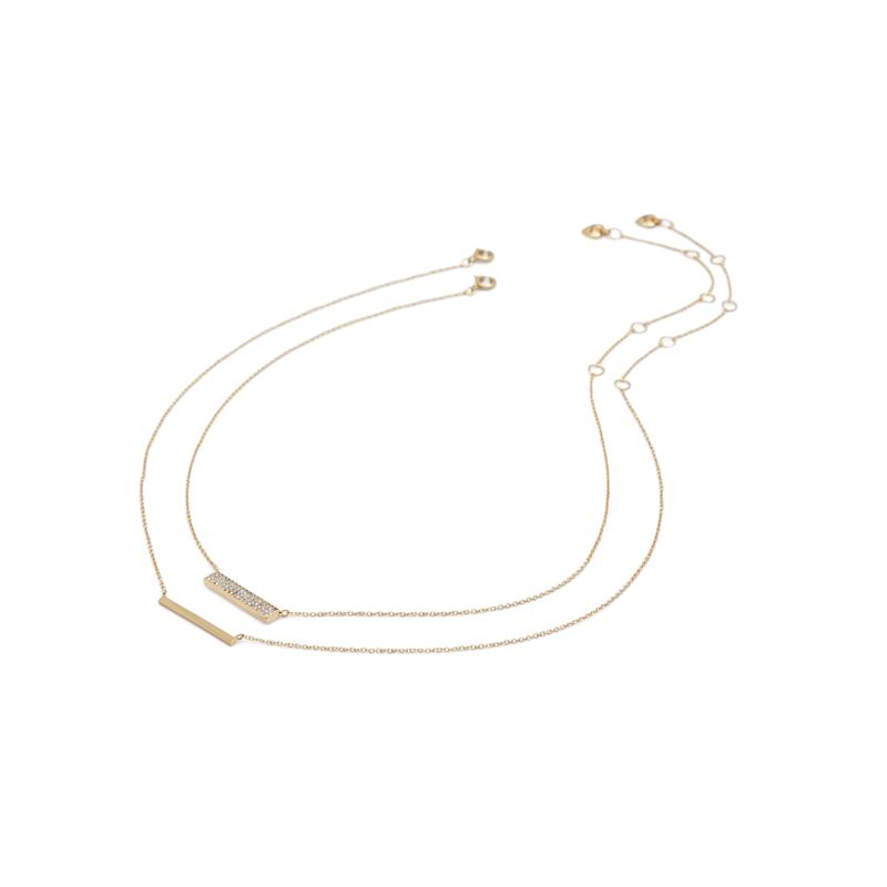 NECKLACE - GOLD/CLEAR MULTI