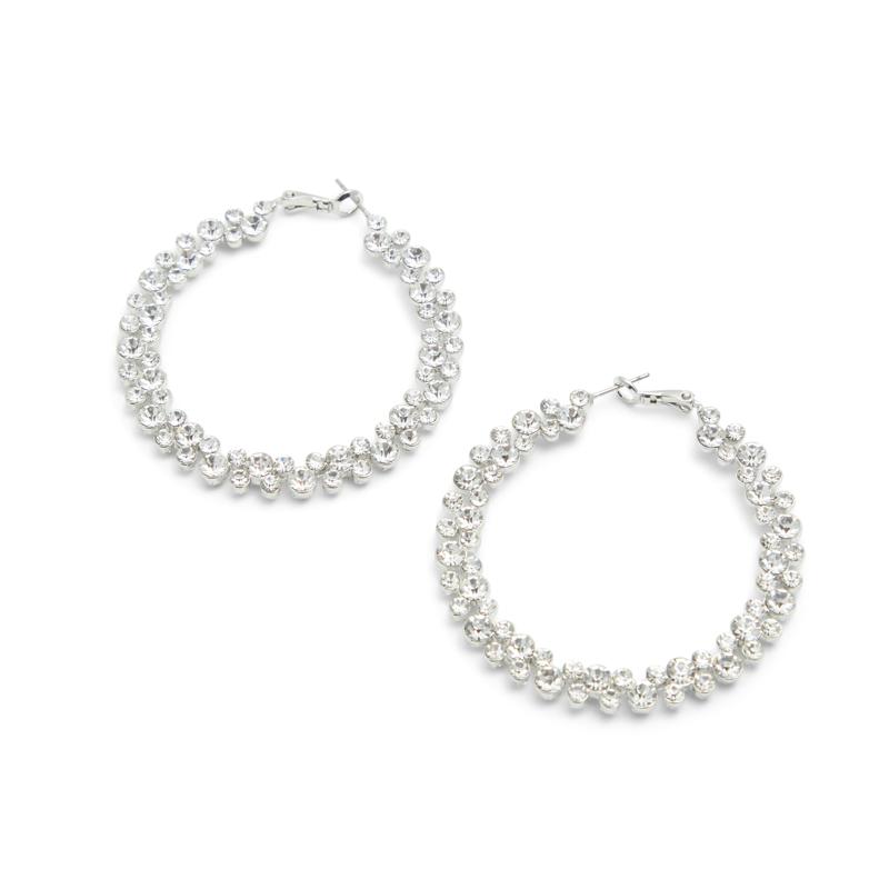 EARRINGS - SILVER/CLEAR MULTI