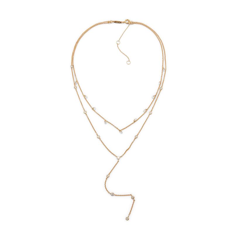 NECKLACE - GOLD/CLEAR MULTI