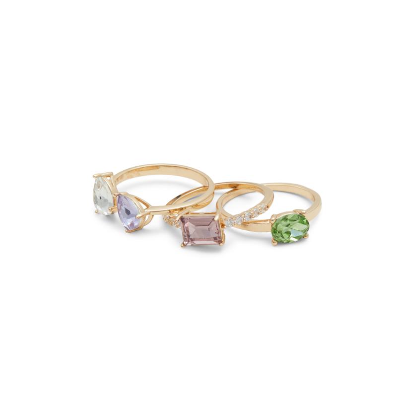 RING - GOLD/CLEAR MULTI