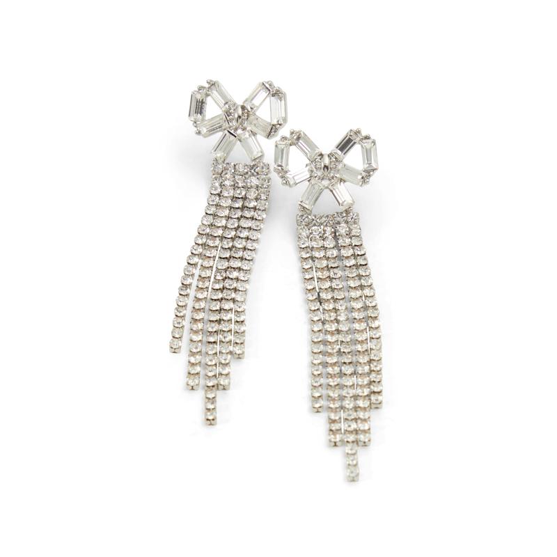 EARRINGS - SILVER/CLEAR MULTI