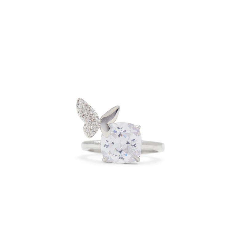 RING - SILVER/CLEAR MULTI