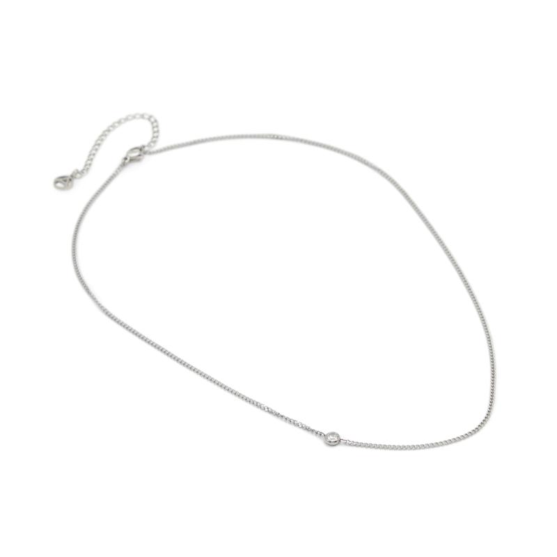 NECKLACE - SILVER/CLEAR MULTI