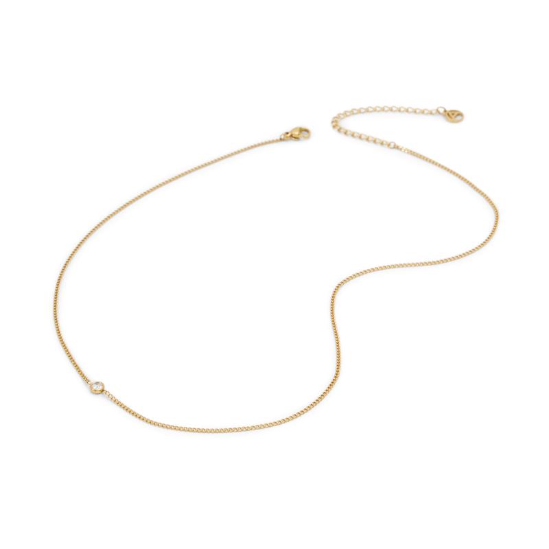 NECKLACE - GOLD/CLEAR MULTI