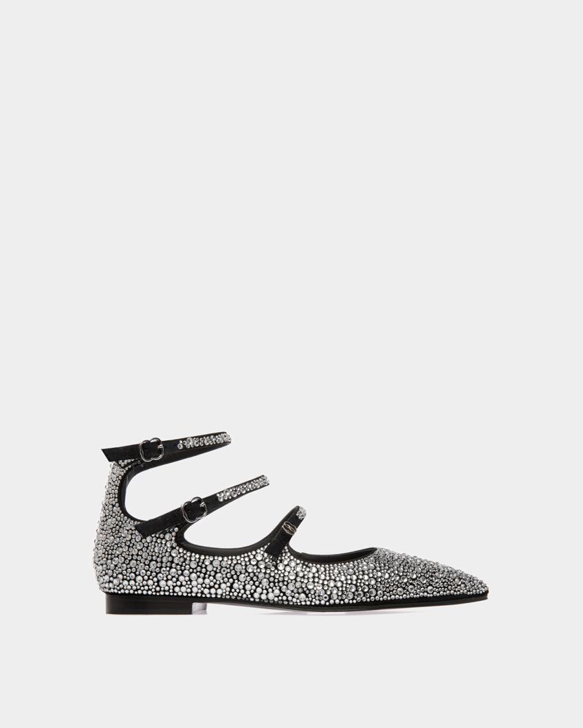 BALLET FLATS - BLACK/CRYSTAL