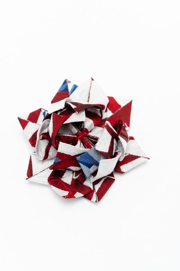 HANDKERCHIEF - RED BAMBOO JACQ