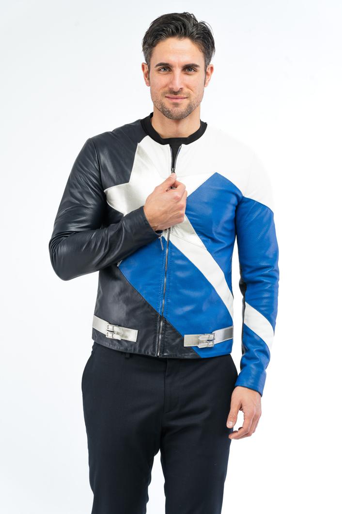 LEATHER JACKET - BLUE