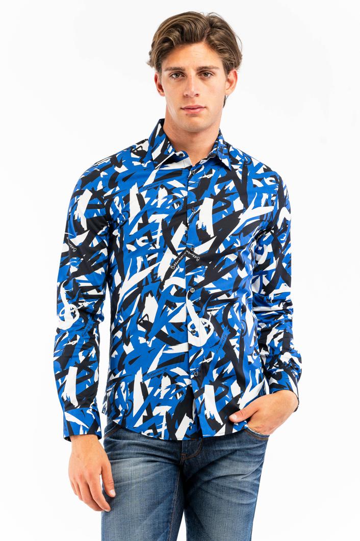 SHIRT - BLU-NERO-BIANCO