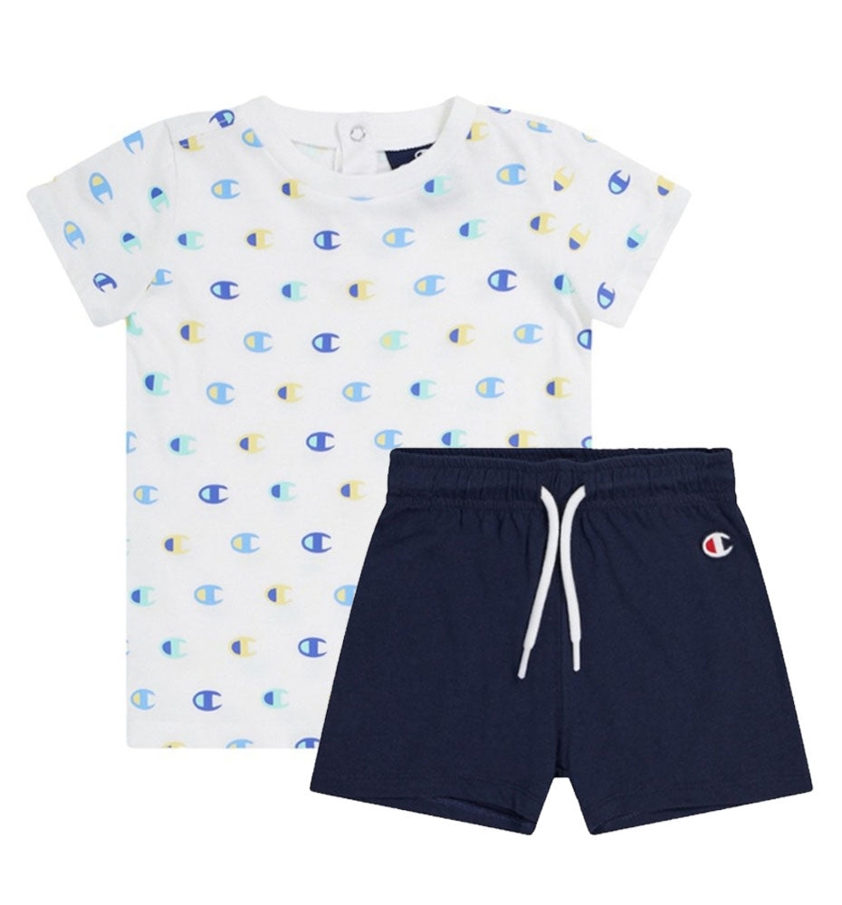 SET 2: T-SHIRT + SHORTS - WHITE