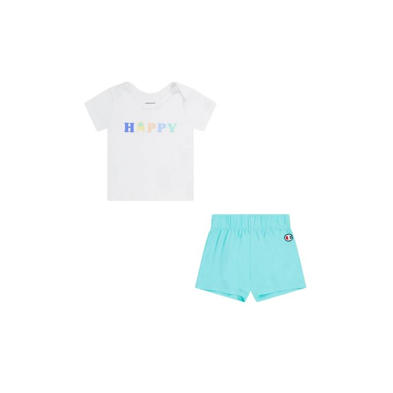 SET 2: T-SHIRT + SHORTS - WHITE