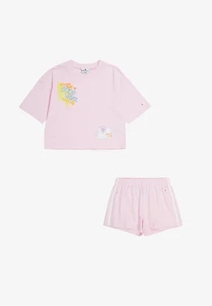SET 2: T-SHIRT + SHORTS - PINK/PINK