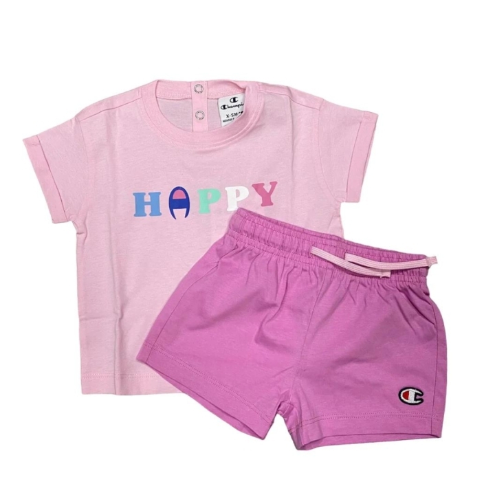 SET 2: T-SHIRT + SHORTS - PINK/PTP