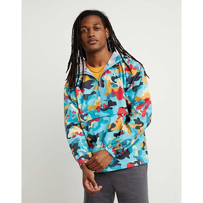 BLOUSON - ABSTRACT CAMO TEAL TONE