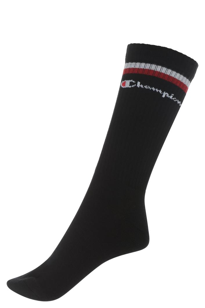 SOCKS 3 PACK - BLACK RED WHITE STRIPES
