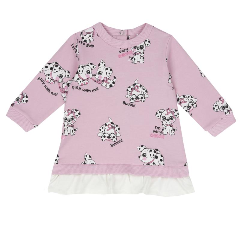 DRESS LONG SLEEVE - PINK PRINTED