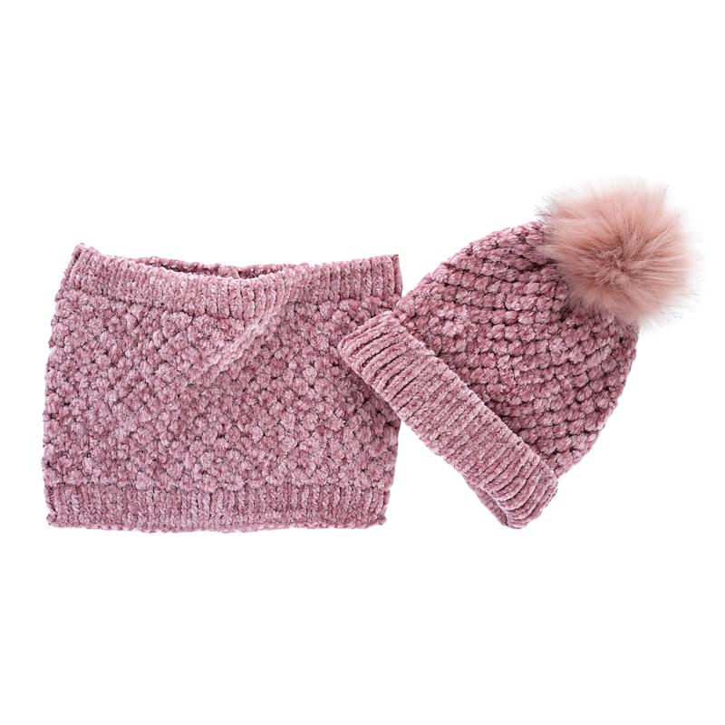 SET 2: HAT + NECK WARMER - MEDIUM PINK