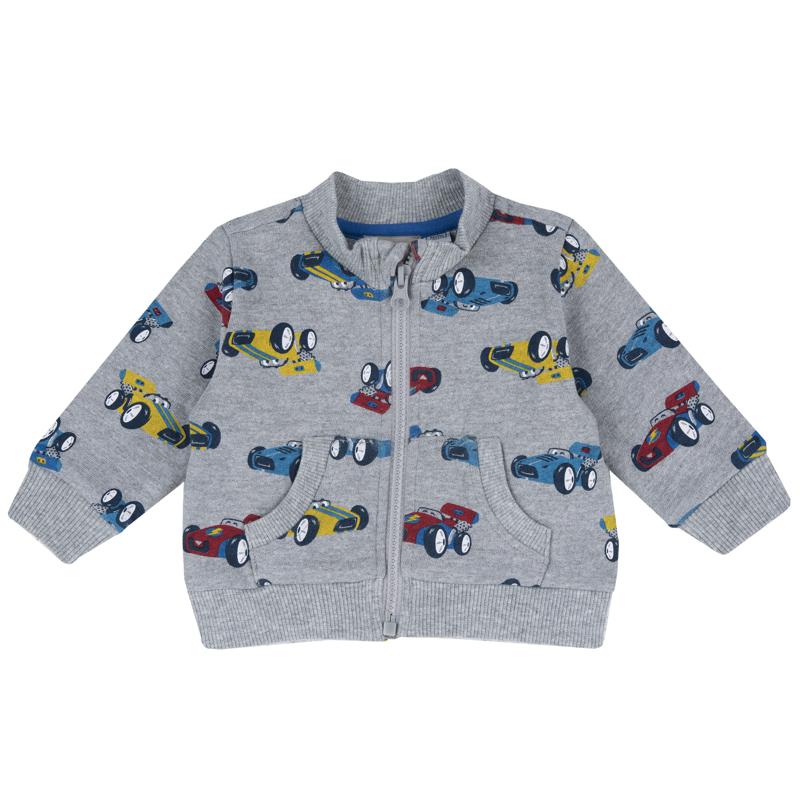CARDIGAN - GREY PRINTED