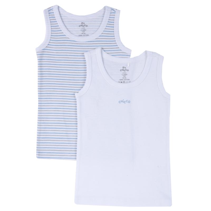 TANK TOP 2 PACK - WHITE/LIGHT BLUE
