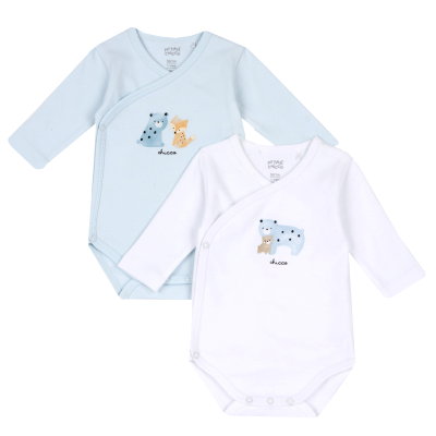 BODYSUIT LONG SLEEVE 2 PACK - LIGHT BLUE