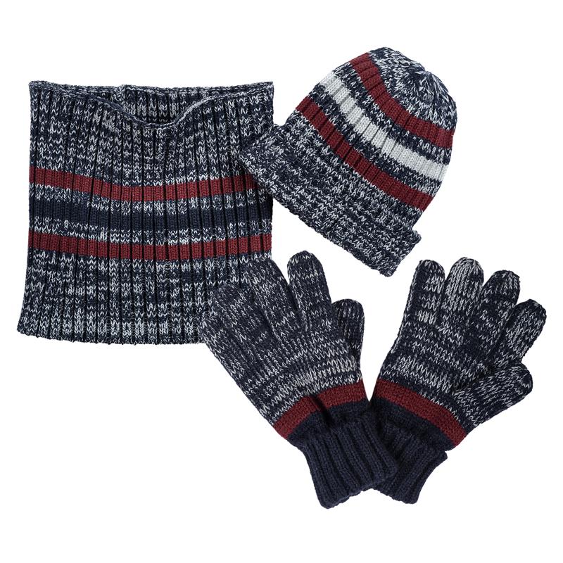 GIFT BOX: SCARF + HAT + GLOVES - DARK BLUE