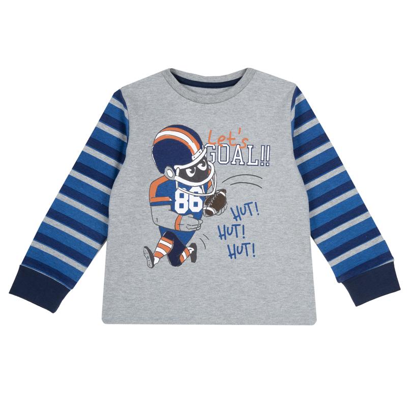 T-SHIRT LONG SLEEVE - BLUE PRINTED