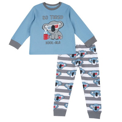 PIJAMA LONG SLEEVE - MEDIUM BLUE/LIGHT BLUE