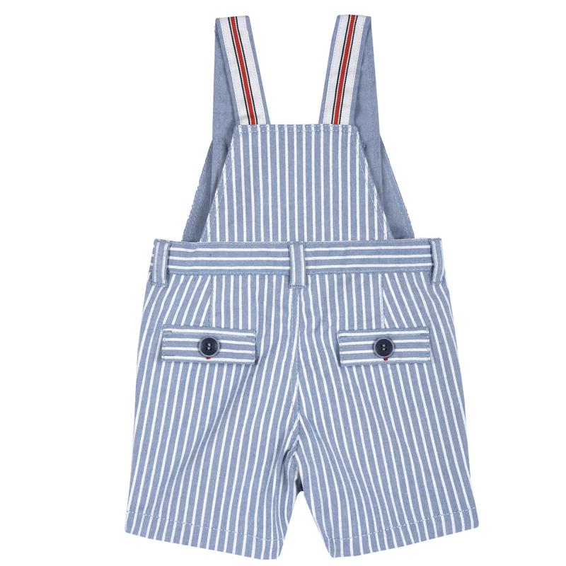 SHORT DUNGAREES - MEDIUM BLUE/LIGHT BLUE