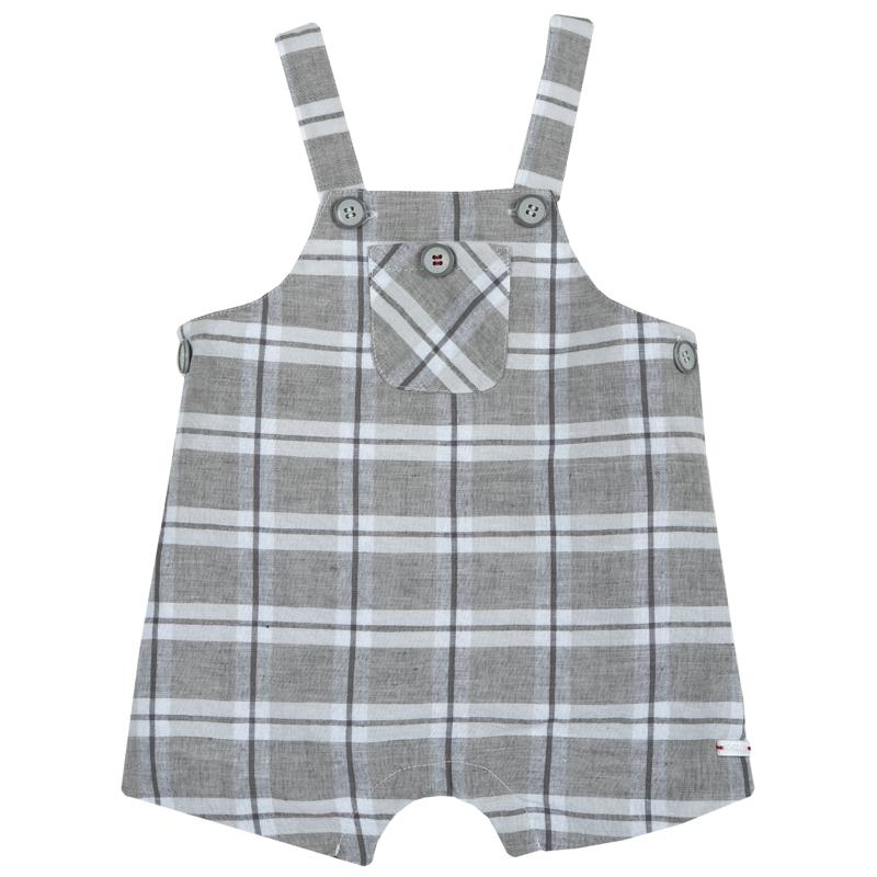 SHORT DUNGAREES - MEDIUM GREY