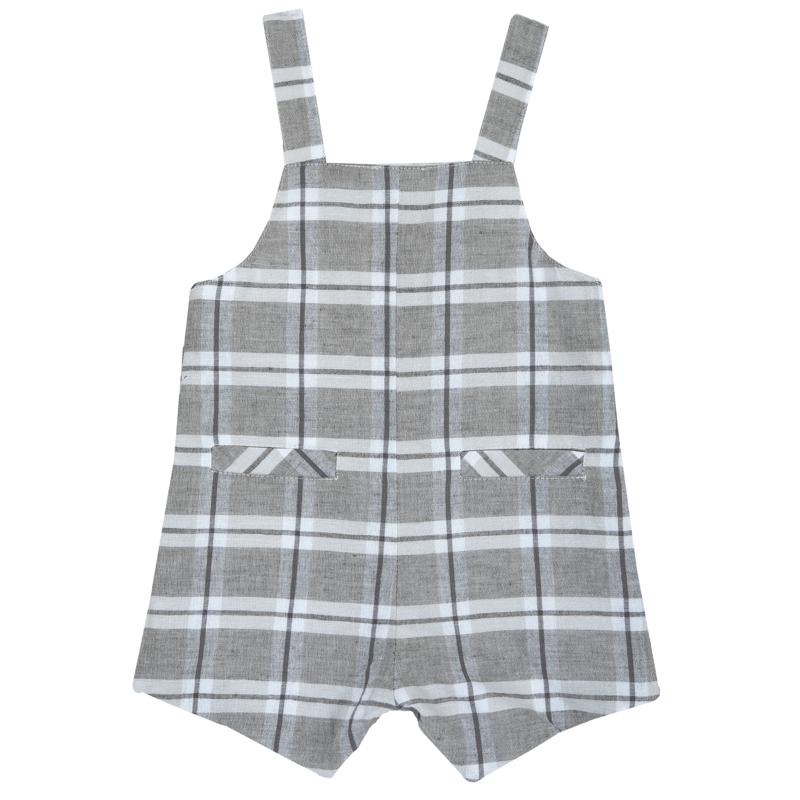 SHORT DUNGAREES - MEDIUM GREY