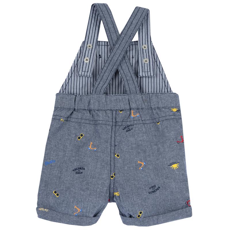 SHORT DUNGAREES - MEDIUM BLUE
