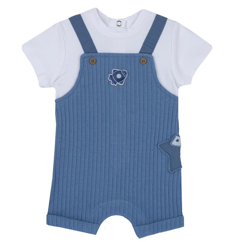 ROMPER SHORT SLEEVE - DARK LIGHT BLUE