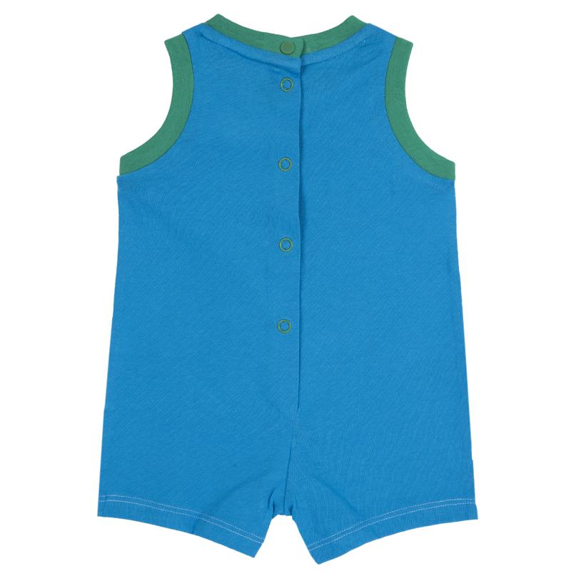 ROMPER SLEEVELESS - WHITE/BLUE