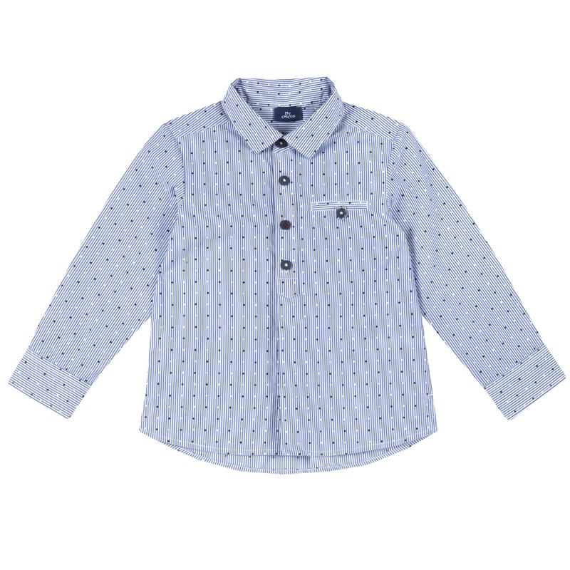 SHIRT LONG SLEEVE - WHITE/LIGHT BLUE