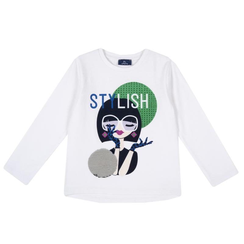 T-SHIRT LONG SLEEVE - WHITE/BLUE