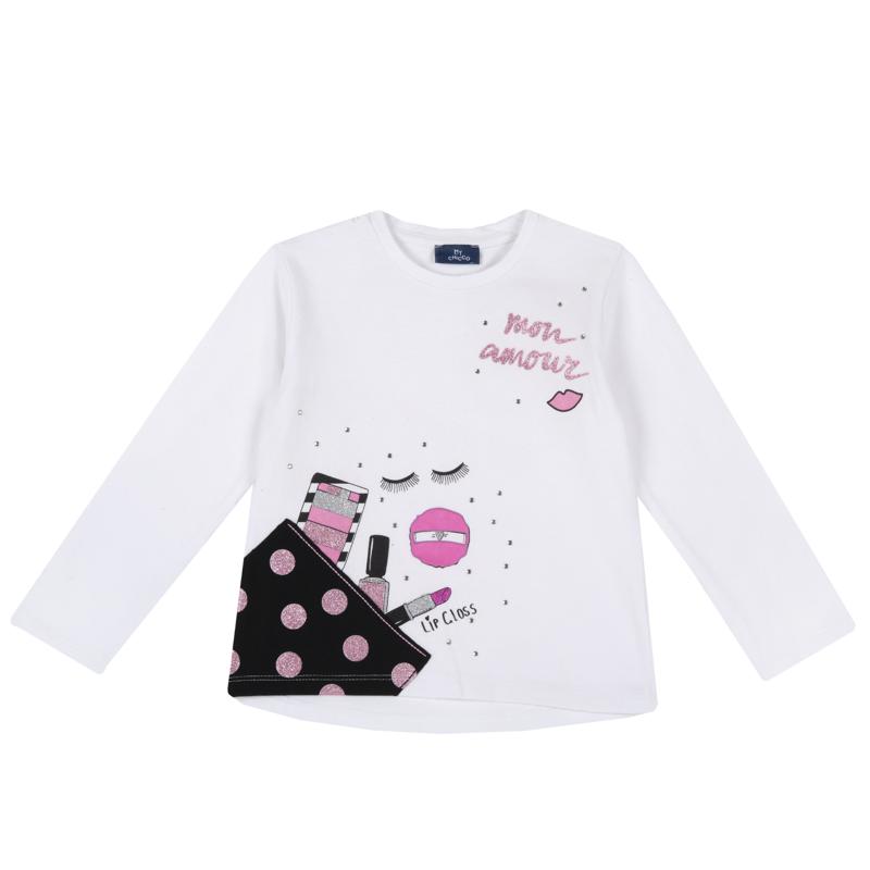 T-SHIRT LONG SLEEVE - WHITE/BLACK