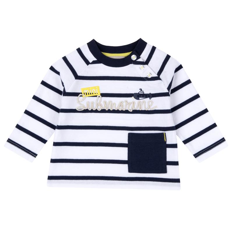 T-SHIRT LONG SLEEVE - WHITE/BLUE