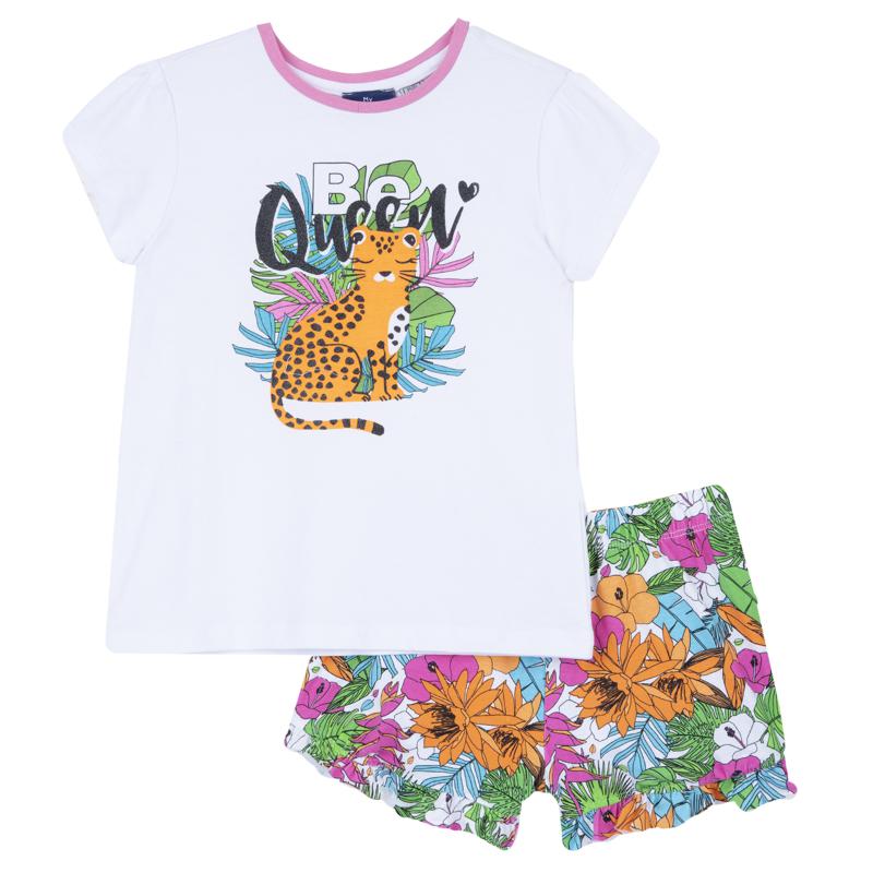 SET 2: T-SHIRT SHORT SLEEVE + SHORTS - WHITE