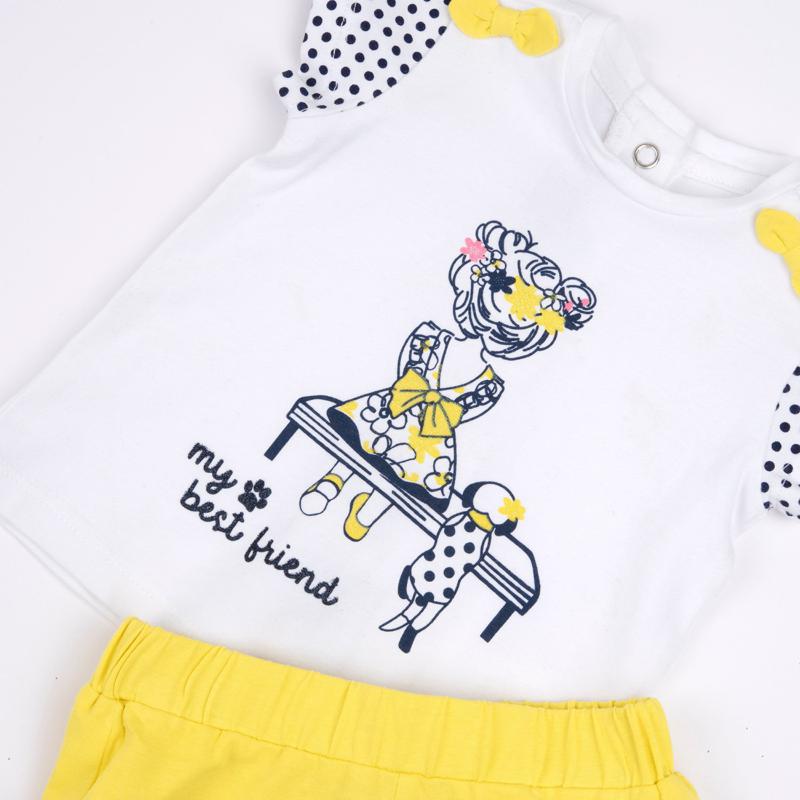 SET 2: T-SHIRT SHORT SLEEVE + SHORTS - WHITE