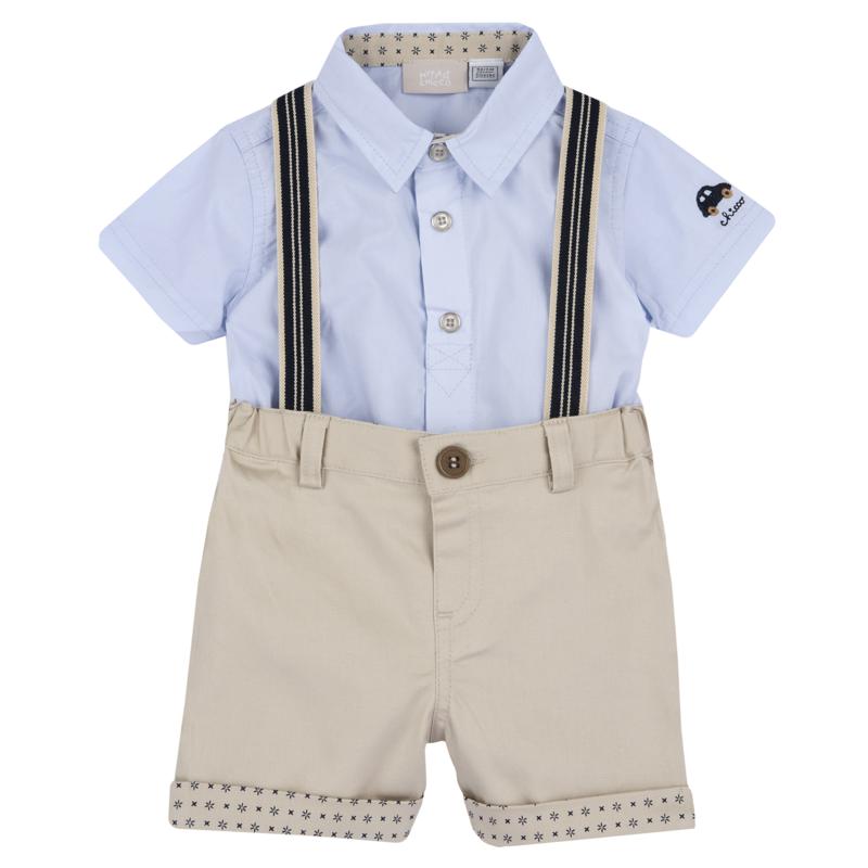 SET 2: SHIRT SHORT SLEEVE + TROUSERS - MEDIUM NATURAL