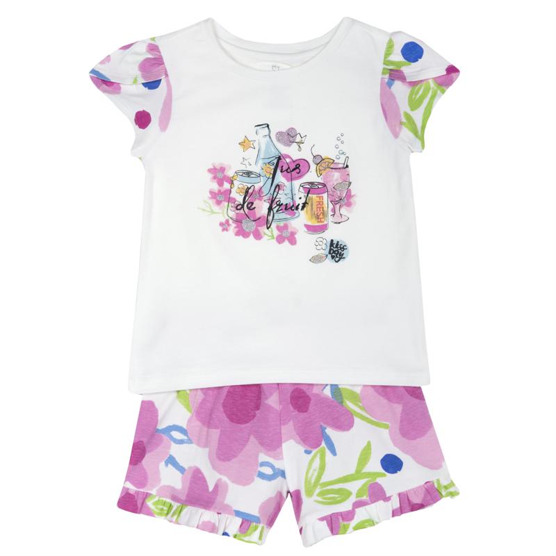 SET 2: T-SHIRT SHORT SLLEVE + SHORTS - MEDIUM PINK