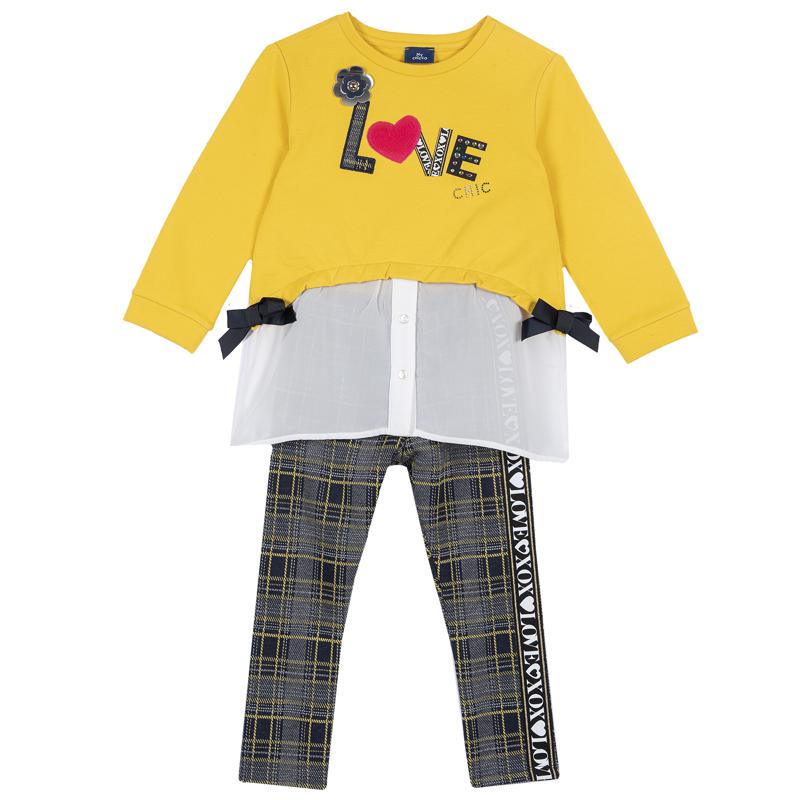 SET 2: T-SHIRT LONG SLEEVE + LEGGINGS - MEDIUM YELLOW