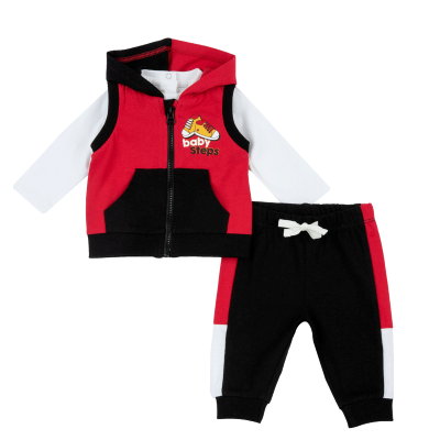 SET 3: VEST + T-SHIRT LONG SLEEVE + PANTS - MEDIUM RED