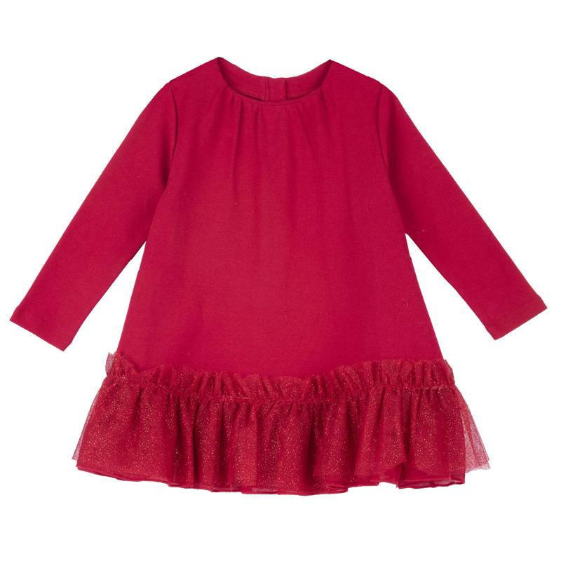 DRESS LONG SLEEVE - DARK RED