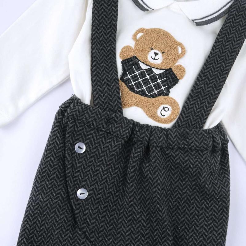 SET 2: BODYSUIT LONG SLEEVE + PANTS - DARK GREY