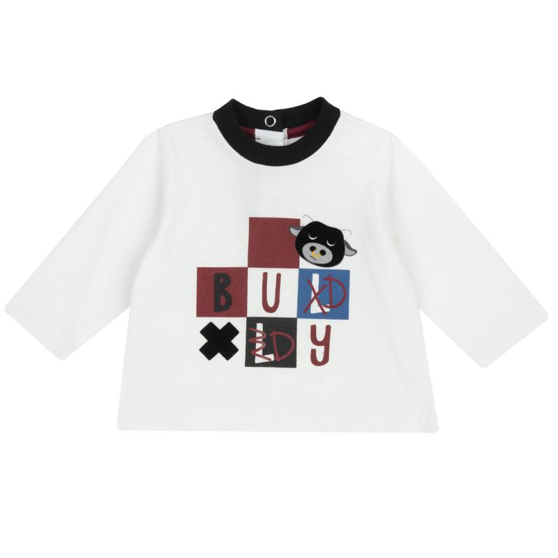 T-SHIRT LONG SLEEVE - WHITE/BLACK