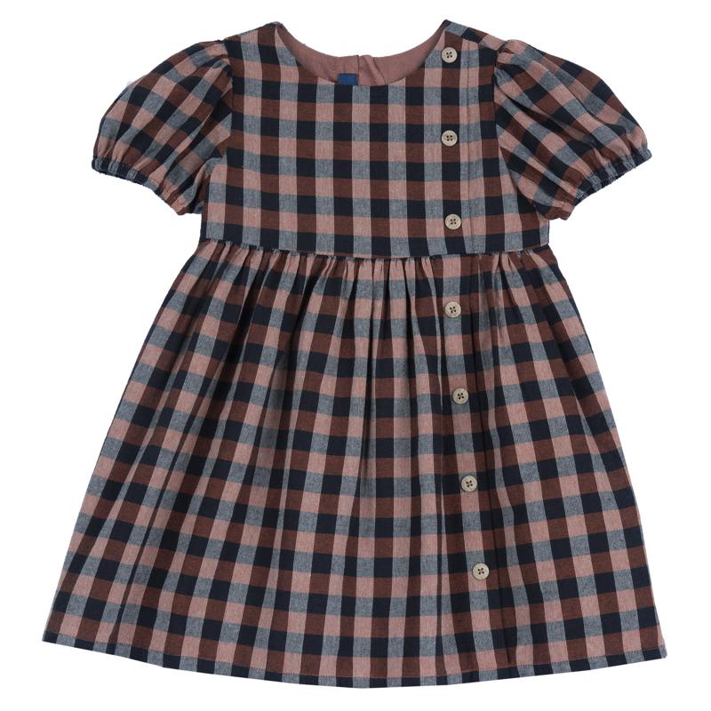 DRESS SLEEVELESS - BROWN STRIPED