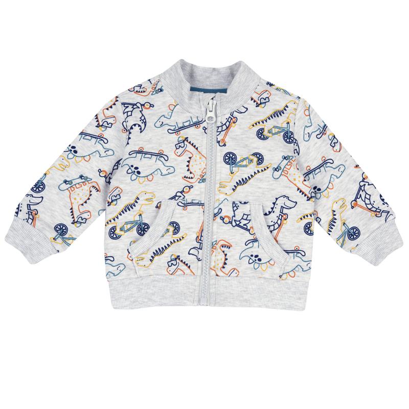 CARDIGAN - GREY PRINTED
